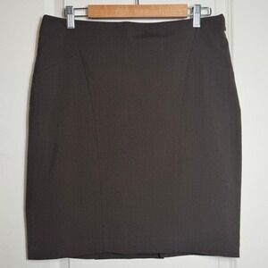 The Limited Womens Pencil Skirt Brown Size 10 Side Zip Split Hem Lined